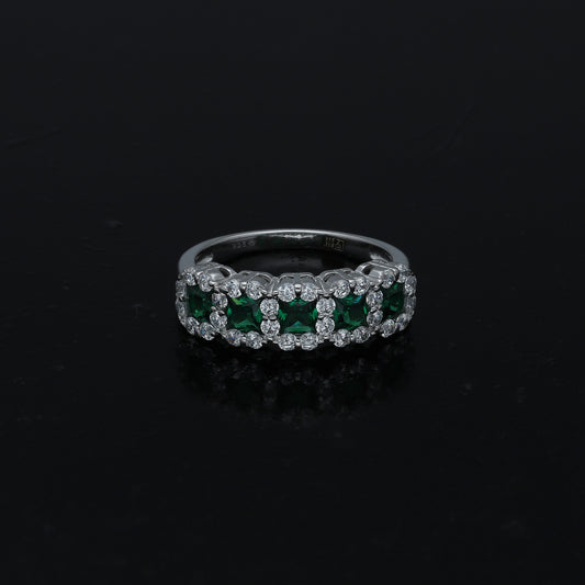 Sterling Silver 925 Green Tone Ring - FKJRNSL11018