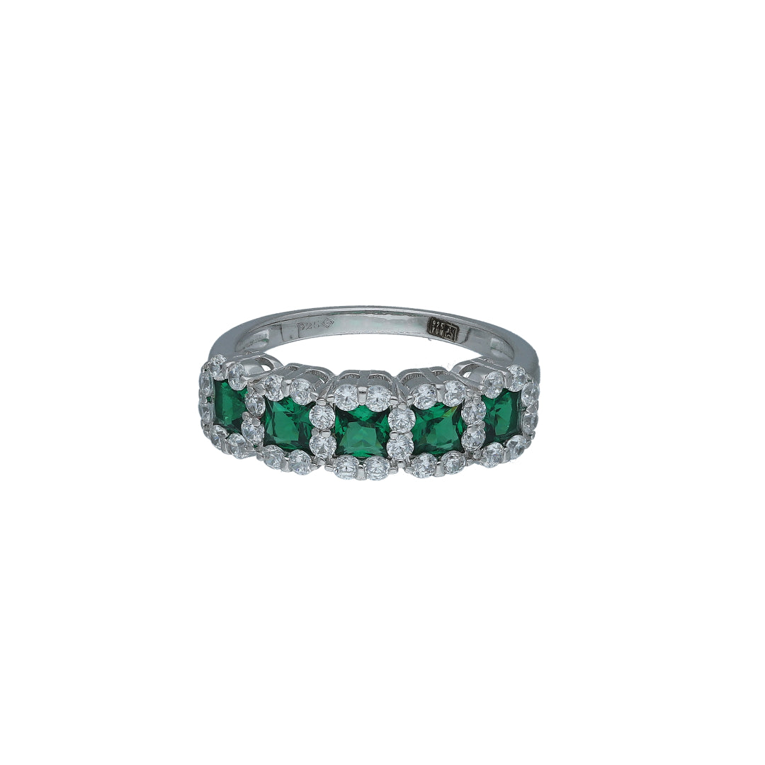 Sterling Silver 925 Green Tone Ring - FKJRNSL11018