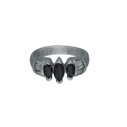 Sterling Silver 925 Triple Marquise Ring - FKJRNSL11020