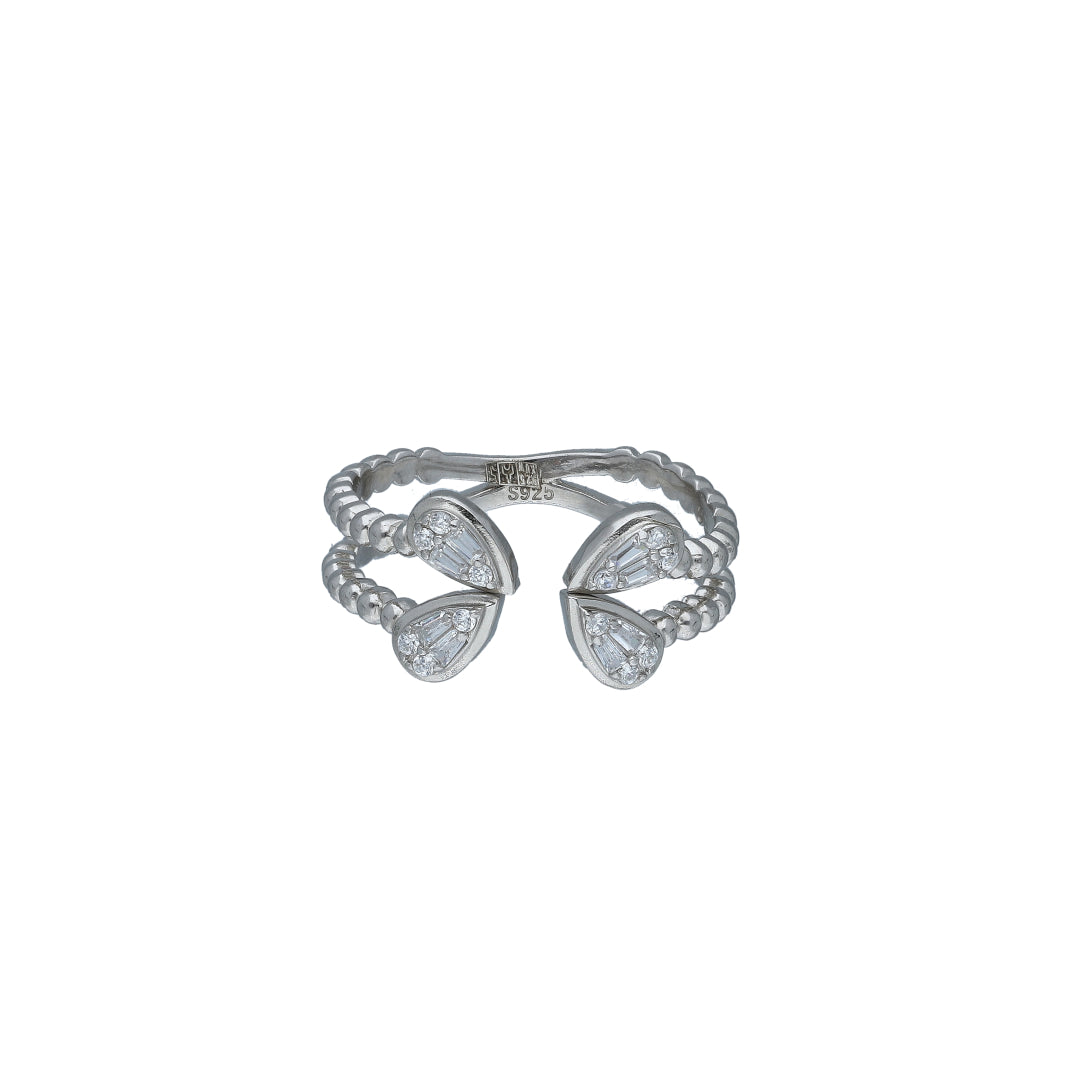 Sterling Silver 925 Braided Cuff Style Ring - FKJRNSL11023