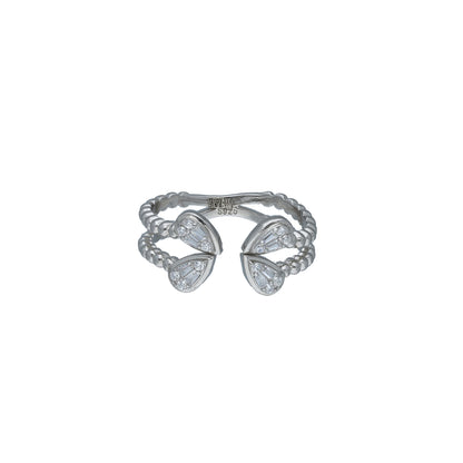 Sterling Silver 925 Braided Cuff Style Ring - FKJRNSL11023