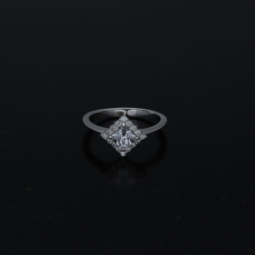 Sterling Silver 925 Square Statement Ring - FKJRNSL11024