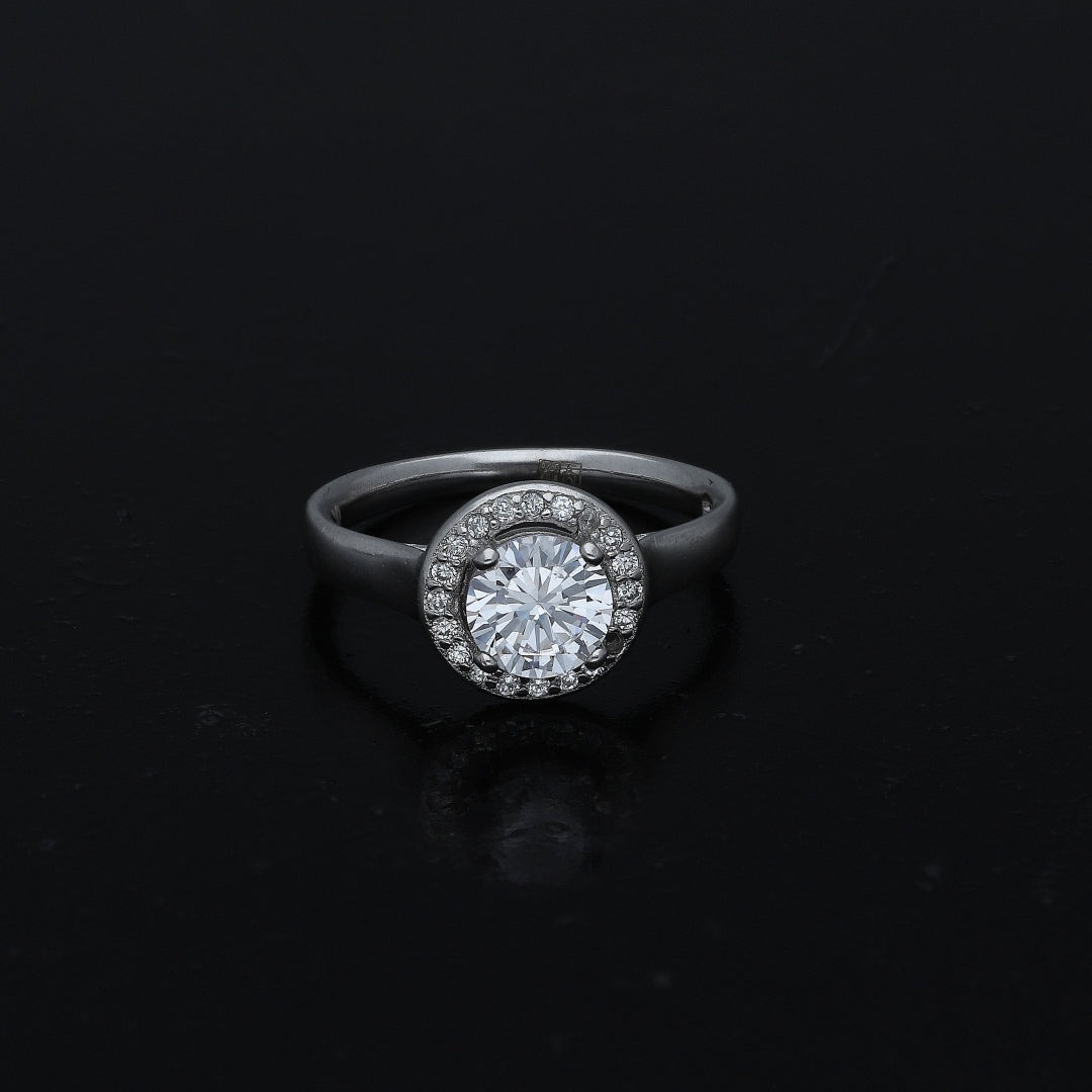 Sterling Silver 925 Luxe Round Ring - FKJRNSL11025