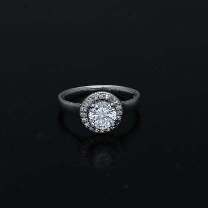 Sterling Silver 925 Luxe Round Ring - FKJRNSL11025