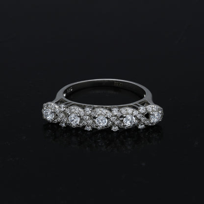 Sterling Silver 925 Cluster Style Ring - FKJRNSL11026