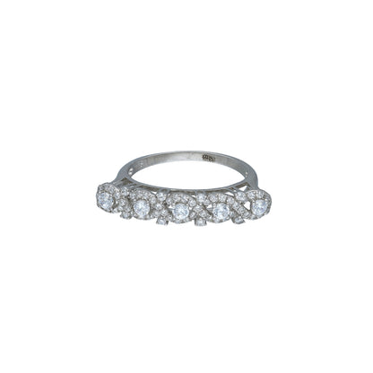 Sterling Silver 925 Cluster Style Ring - FKJRNSL11026