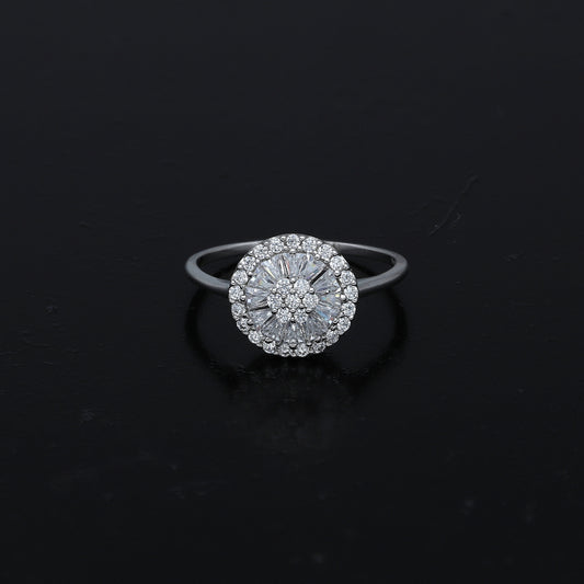Sterling Silver 925 Circular Bloom Ring - FKJRNSL11030