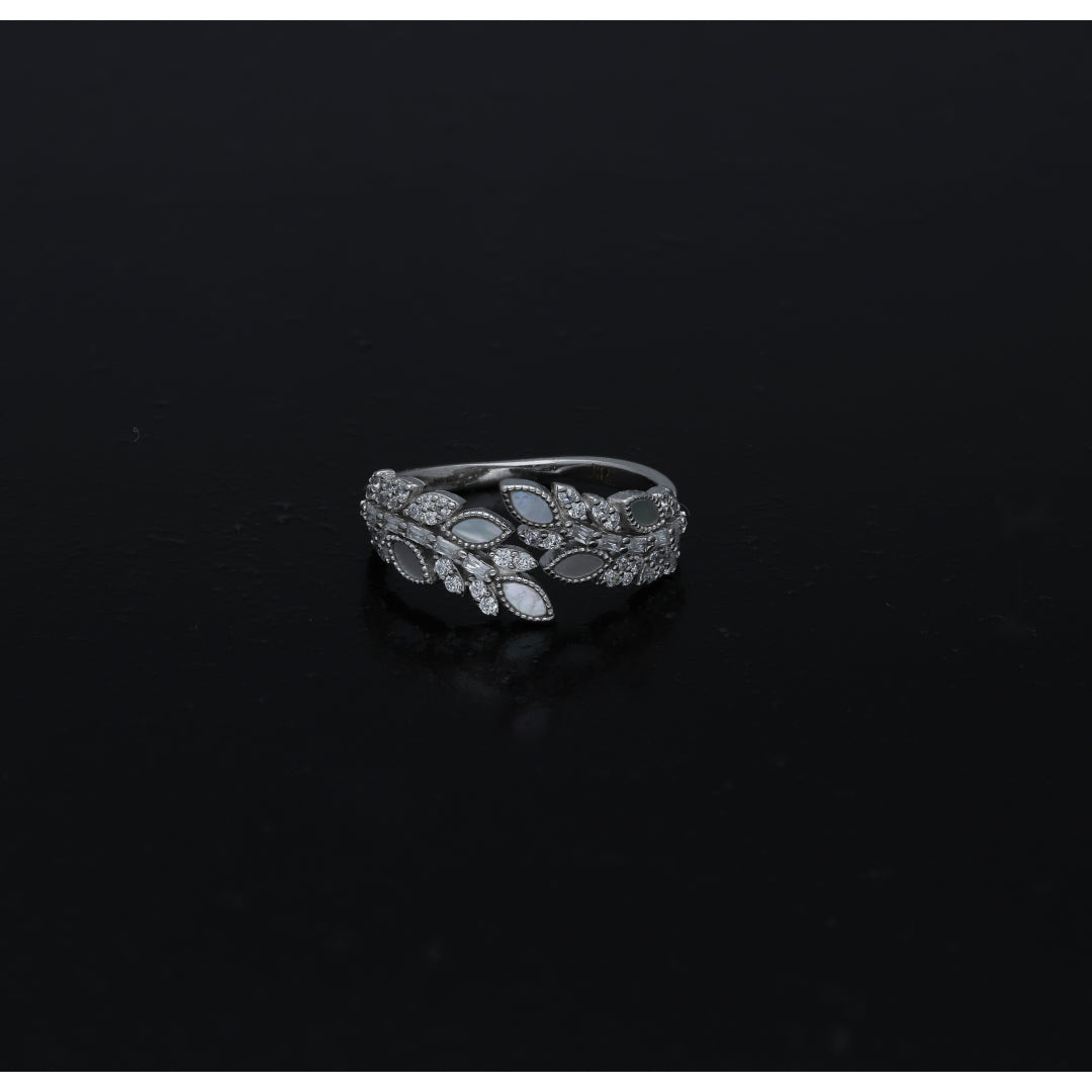 Sterling Silver 925 Leaf Design Ring - FKJRNSL11034
