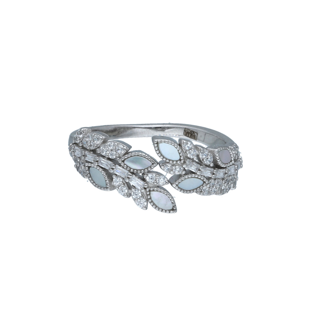 Sterling Silver 925 Leaf Design Ring - FKJRNSL11034