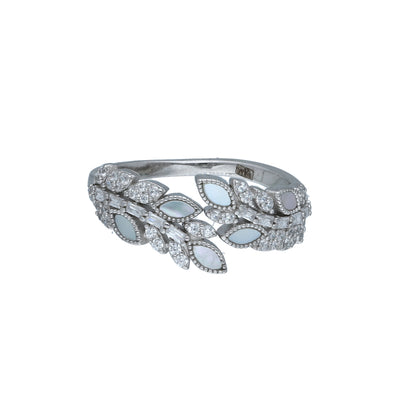 Sterling Silver 925 Leaf Design Ring - FKJRNSL11034