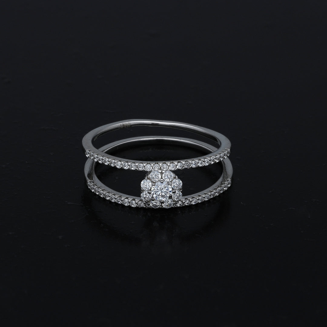 Sterling Silver 925 Split Band Ring - FKJRNSL11036