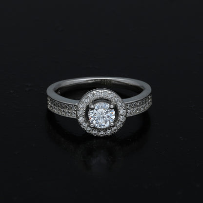 Sterling Silver 925 Classic Halo Ring - FKJRNSL11037