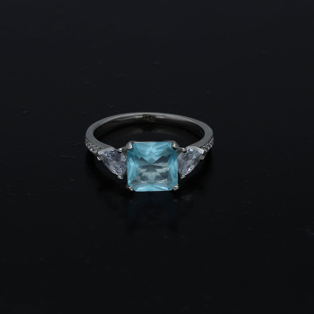 Sterling Silver 925 Azure Spark Ring - FKJRNSL11039