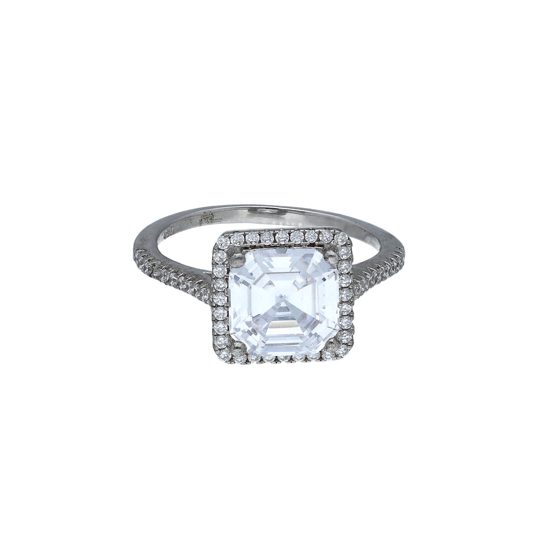 Sterling Silver 925 Halo Style Ring - FKJRNSL11044
