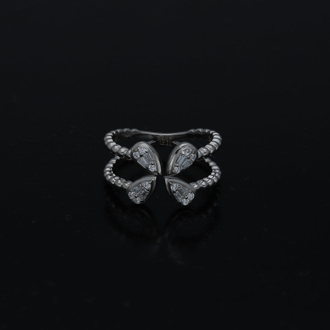 Sterling Silver 925 Butterfly Inspired Ring - FKJRNSL11045