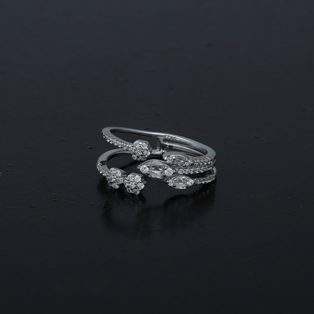 Sterling Silver 925 Floral Wrap Ring - FKJRNSL11055