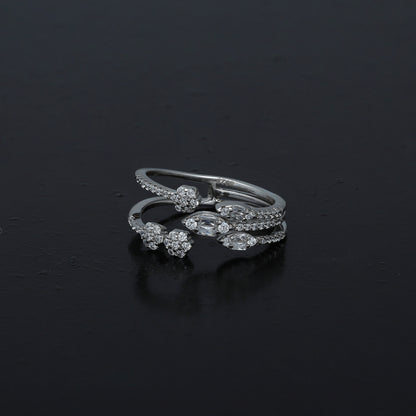 Sterling Silver 925 Floral Wrap Ring - FKJRNSL11055