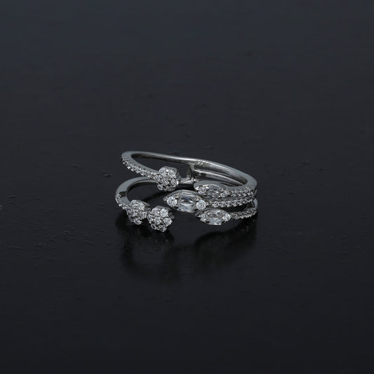 Sterling Silver 925 Floral Wrap Ring - FKJRNSL11055