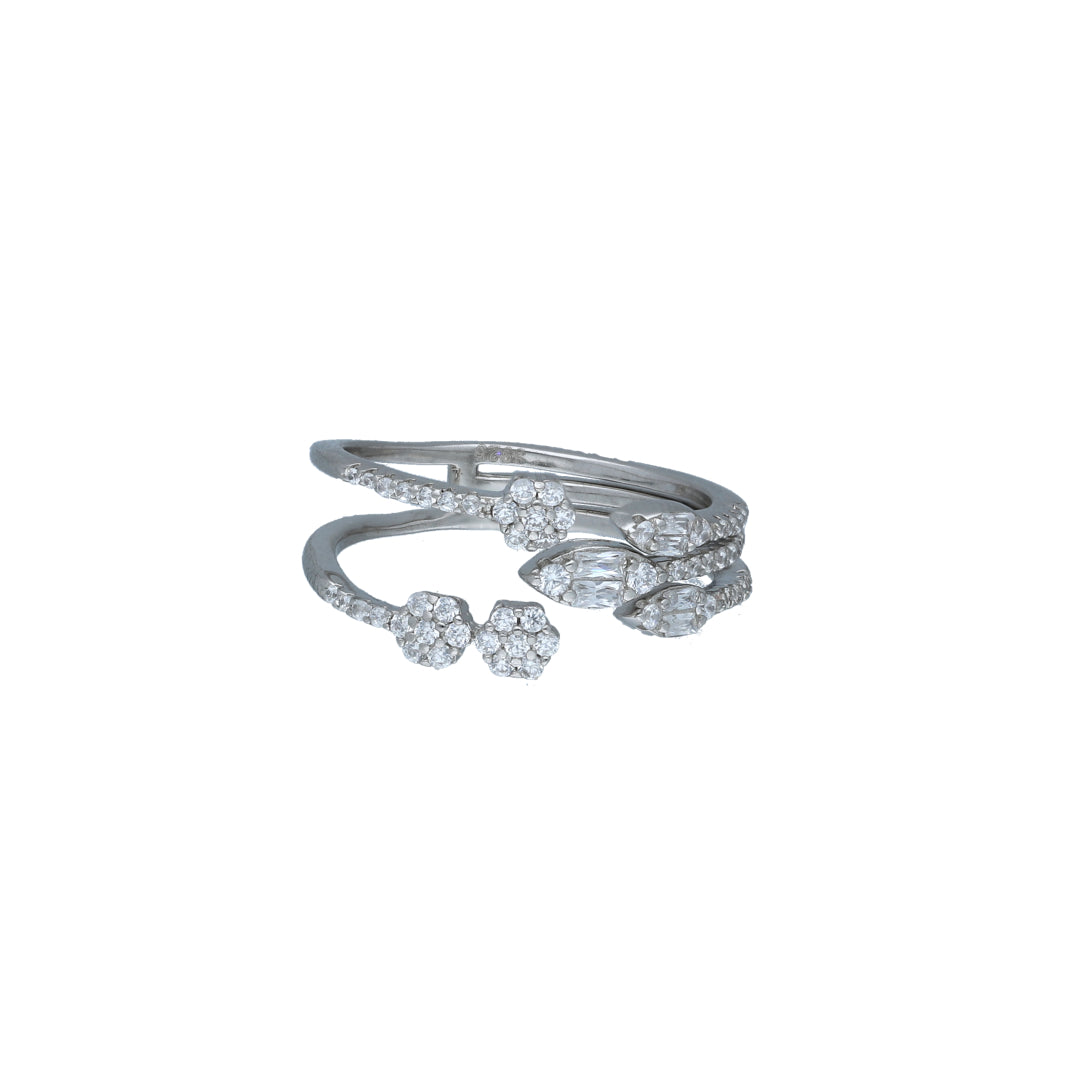 Sterling Silver 925 Floral Wrap Ring - FKJRNSL11055