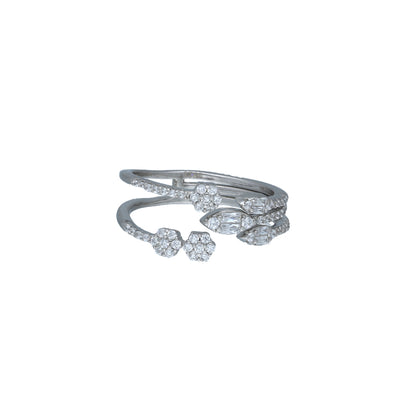 Sterling Silver 925 Floral Wrap Ring - FKJRNSL11055