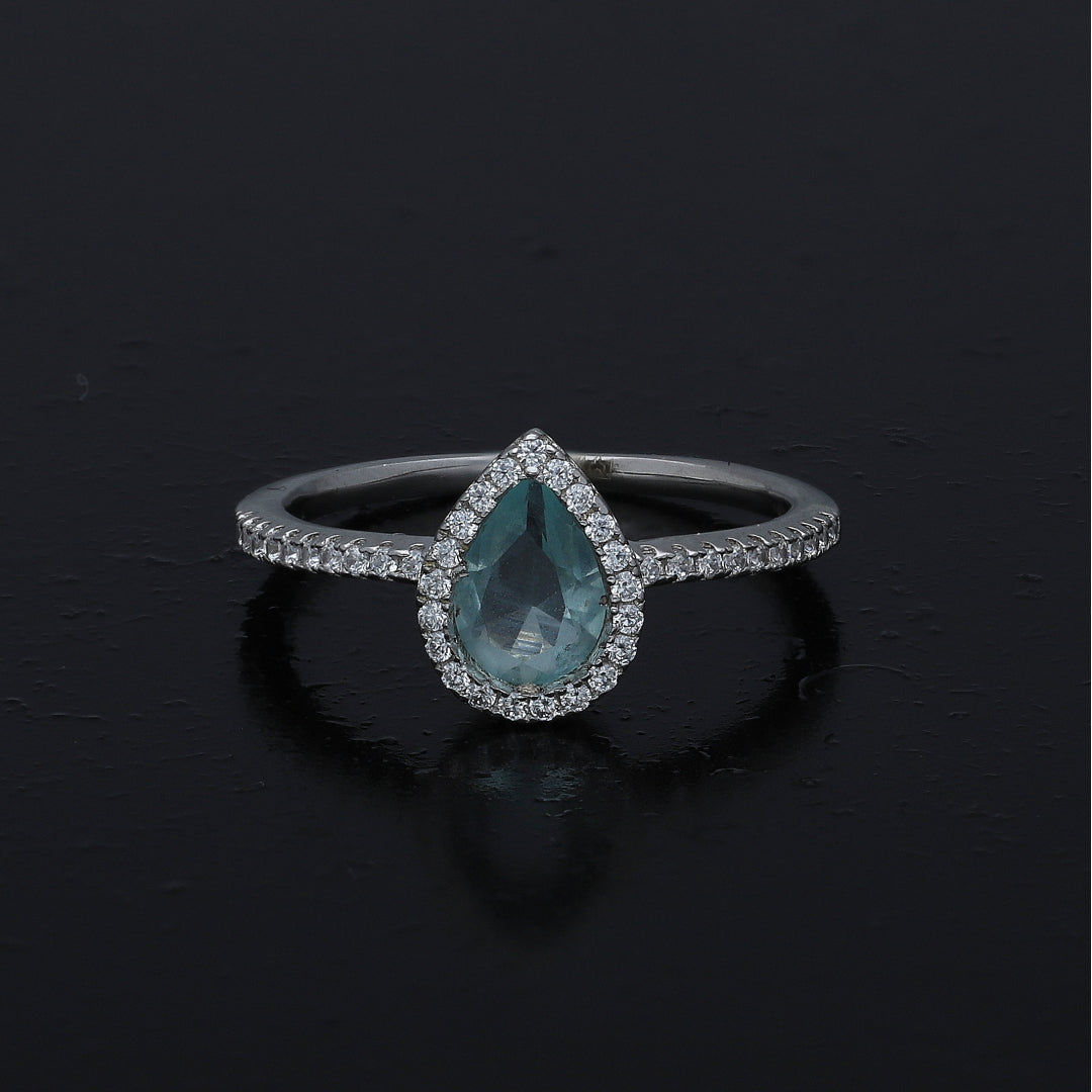 Sterling Silver 925 Pear Solitaire Ring - FKJRNSL11059