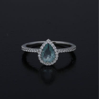 Sterling Silver 925 Pear Solitaire Ring - FKJRNSL11059