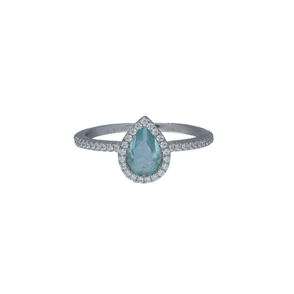 Sterling Silver 925 Pear Solitaire Ring - FKJRNSL11059