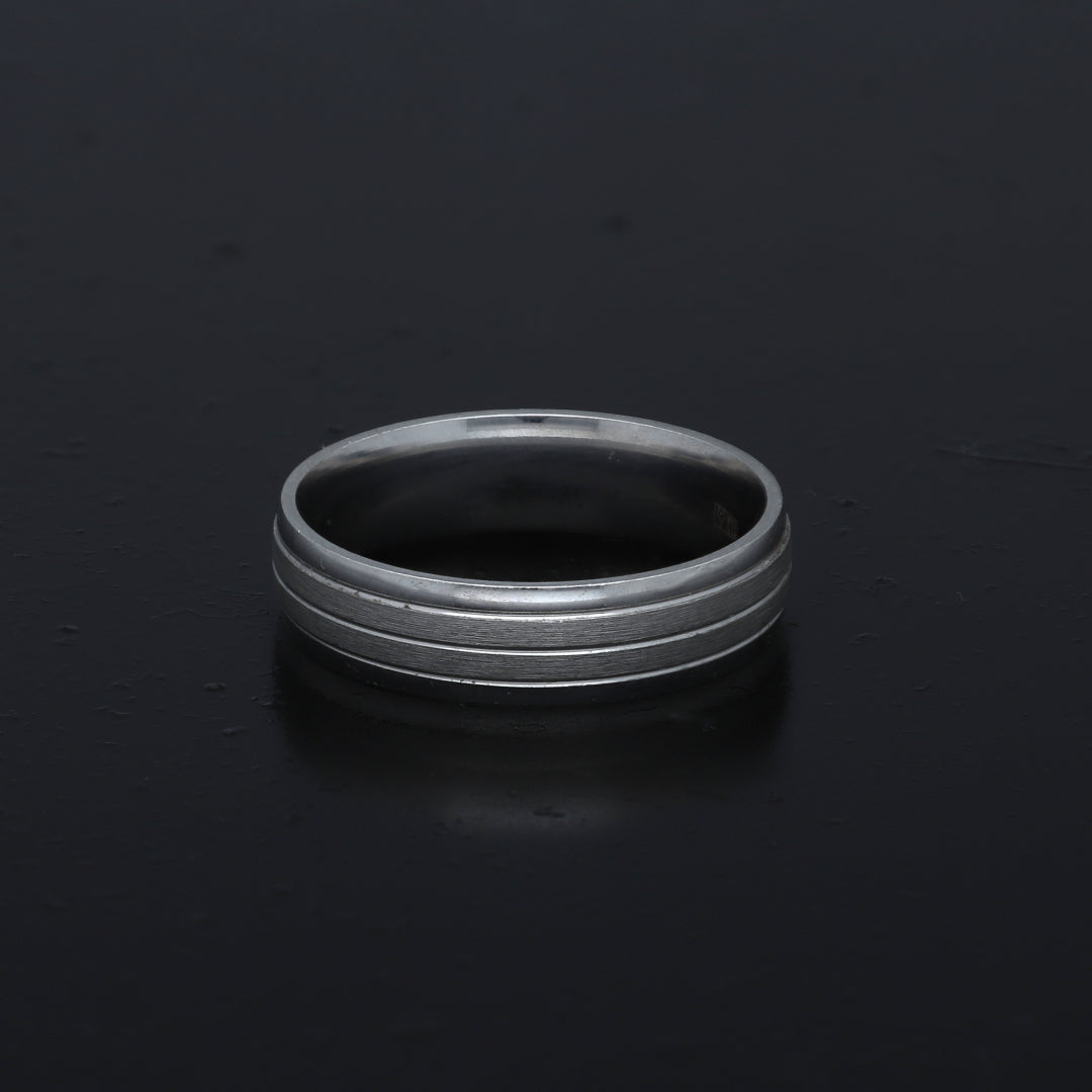 Sterling Silver 925 Brushed Band Ring - FKJRNSL11060