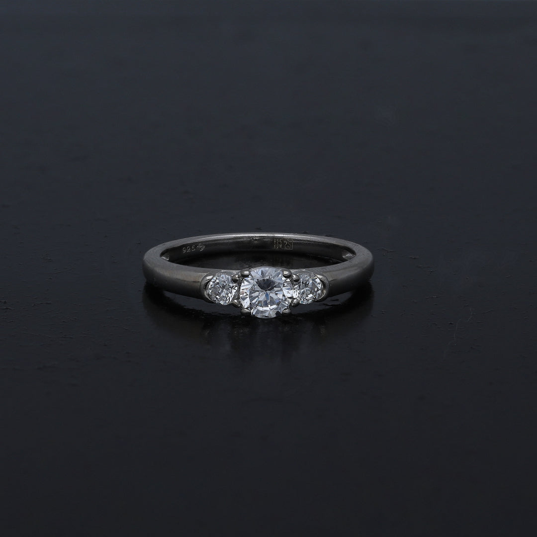 Sterling Silver 925 Trio Round Ring - FKJRNSL11064