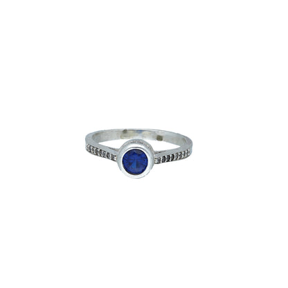Sterling Silver 925 Blue Center Ring - FKJRNSL11074