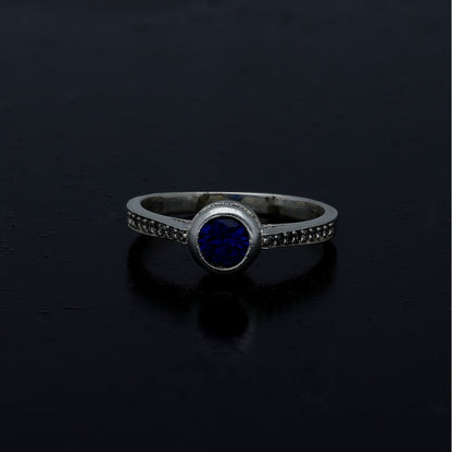 Sterling Silver 925 Blue Center Ring - FKJRNSL11074