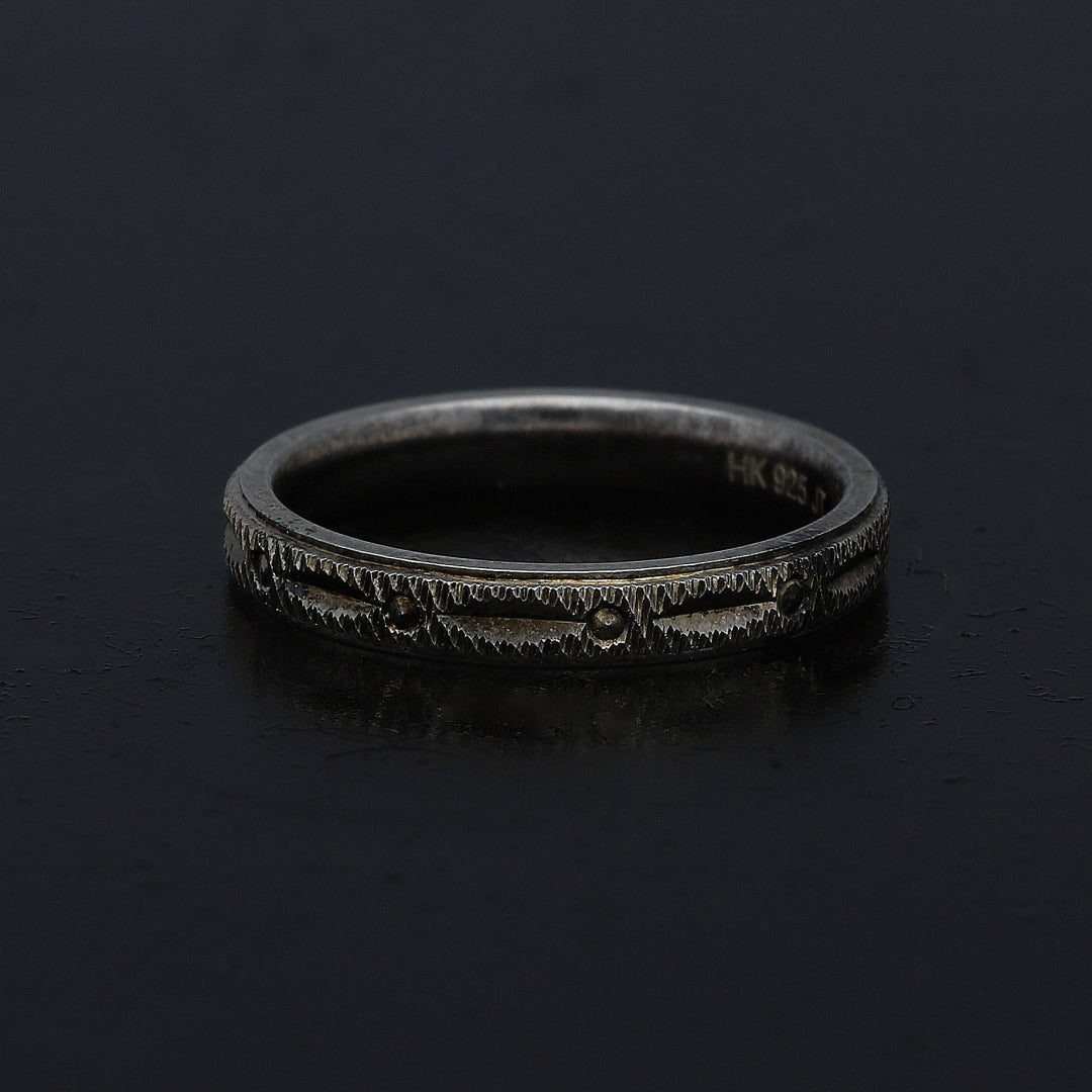 Sterling Silver 925 Rustic Finish Ring - FKJRNSL11082