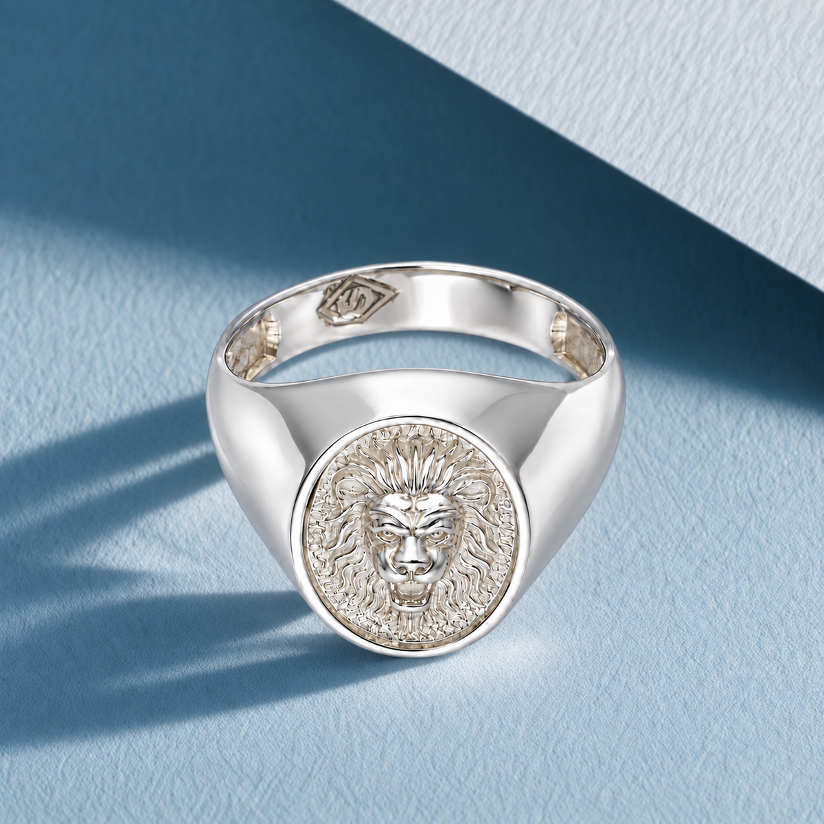 Sterling Silver 925 Lion Head Design Ring in Ring - FKJRNSLM12289
