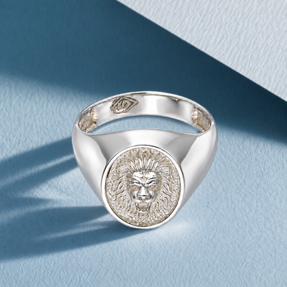 Sterling Silver 925 Lion Head Design Ring in Ring - FKJRNSLM12289