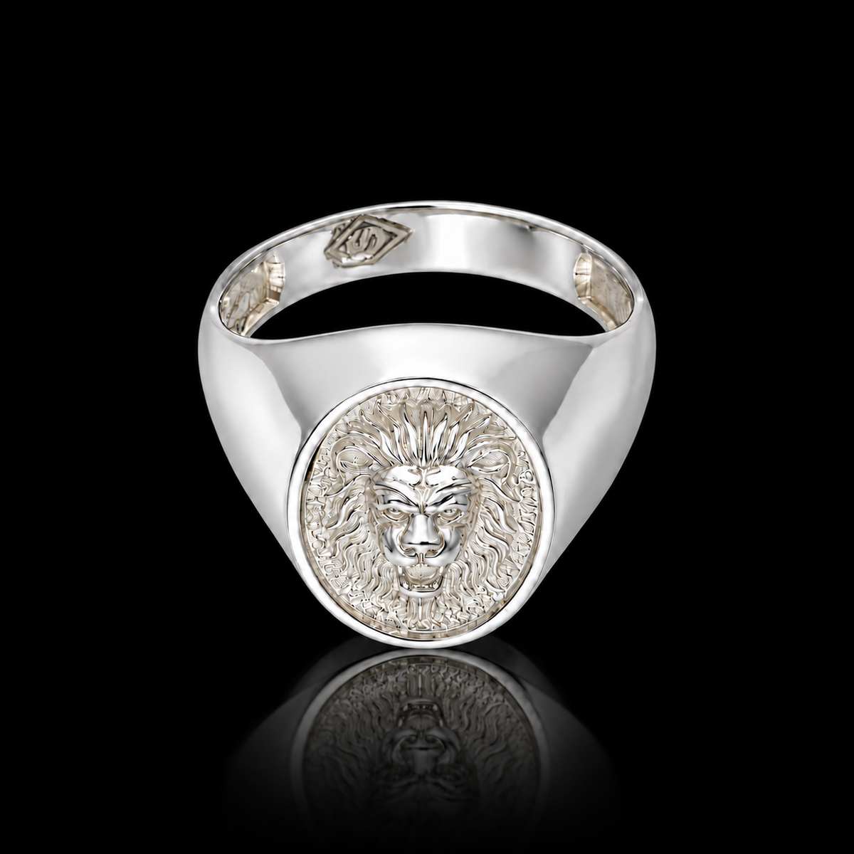 Sterling Silver 925 Lion Head Design Ring in Ring - FKJRNSLM12289