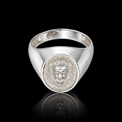 Sterling Silver 925 Lion Head Design Ring in Ring - FKJRNSLM12289