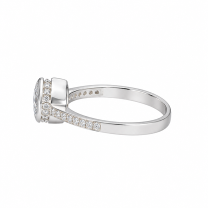Sterling Silver 925 Teardrop Shaped Ring - FKJRNSLM12301