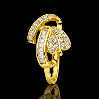 Sterling Silver 925 Elegant Heart Motif Statement Ring - FKJRNSLM12312