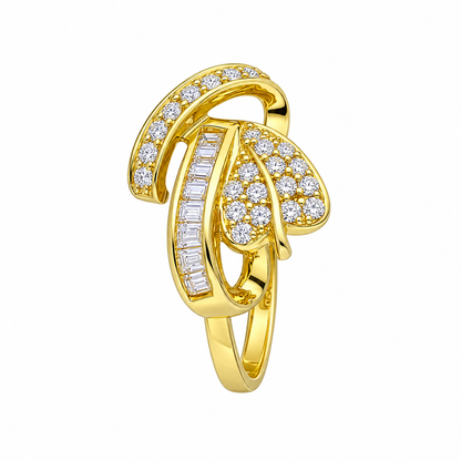 Sterling Silver 925 Elegant Heart Motif Statement Ring - FKJRNSLM12312