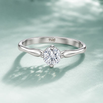Sterling Silver 925 Timeless Round Cut Solitaire Ring - FKJRNSLM12313