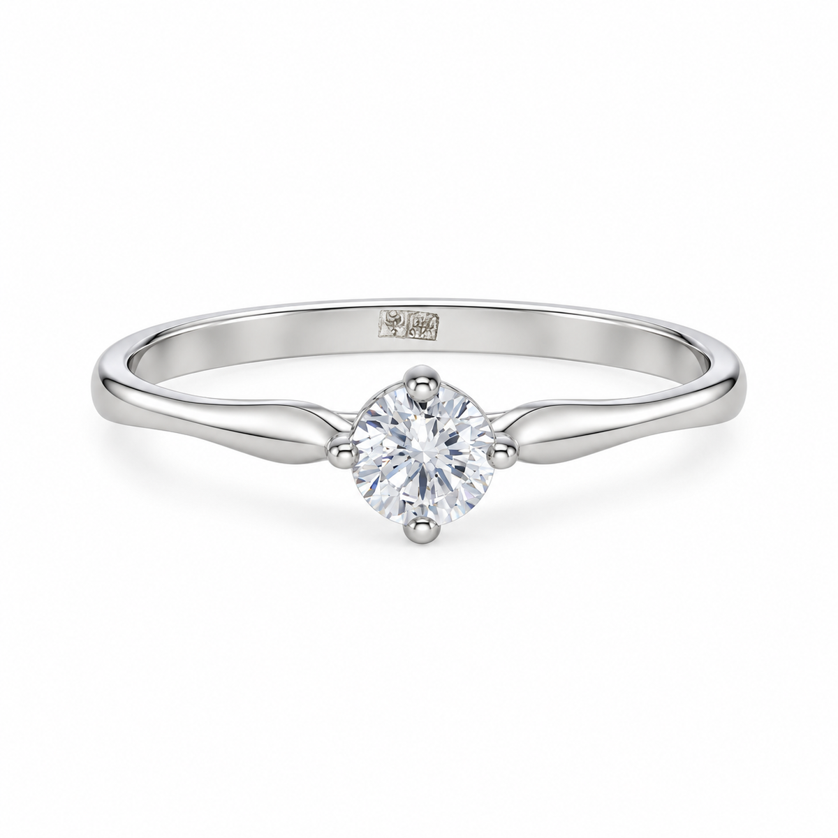 Sterling Silver 925 Timeless Round Cut Solitaire Ring - FKJRNSLM12313