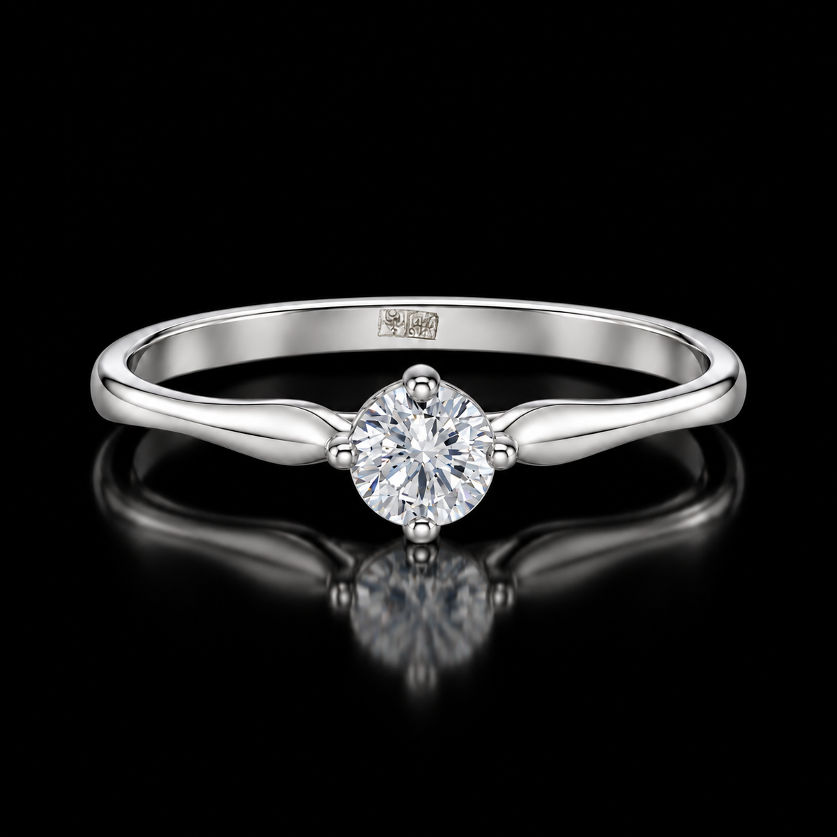Sterling Silver 925 Timeless Round Cut Solitaire Ring - FKJRNSLM12313