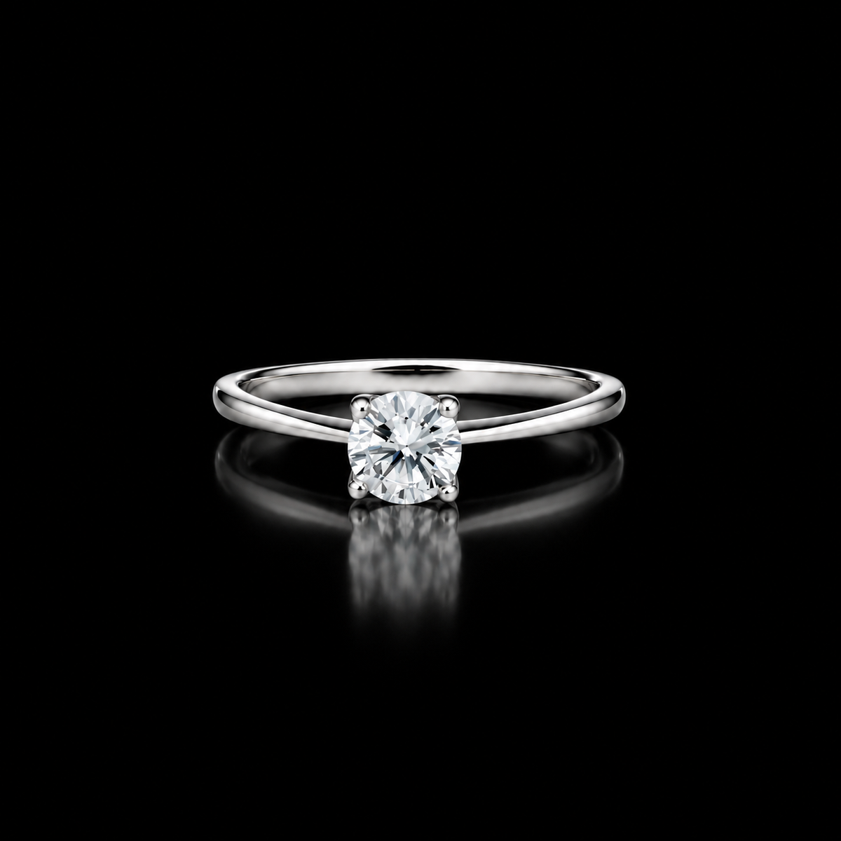 Sterling Silver 925 Timeless Square Cut Solitaire Ring - FKJRNSLM12314