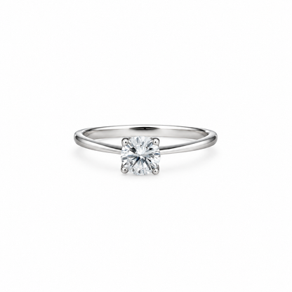 Sterling Silver 925 Timeless Square Cut Solitaire Ring - FKJRNSLM12314