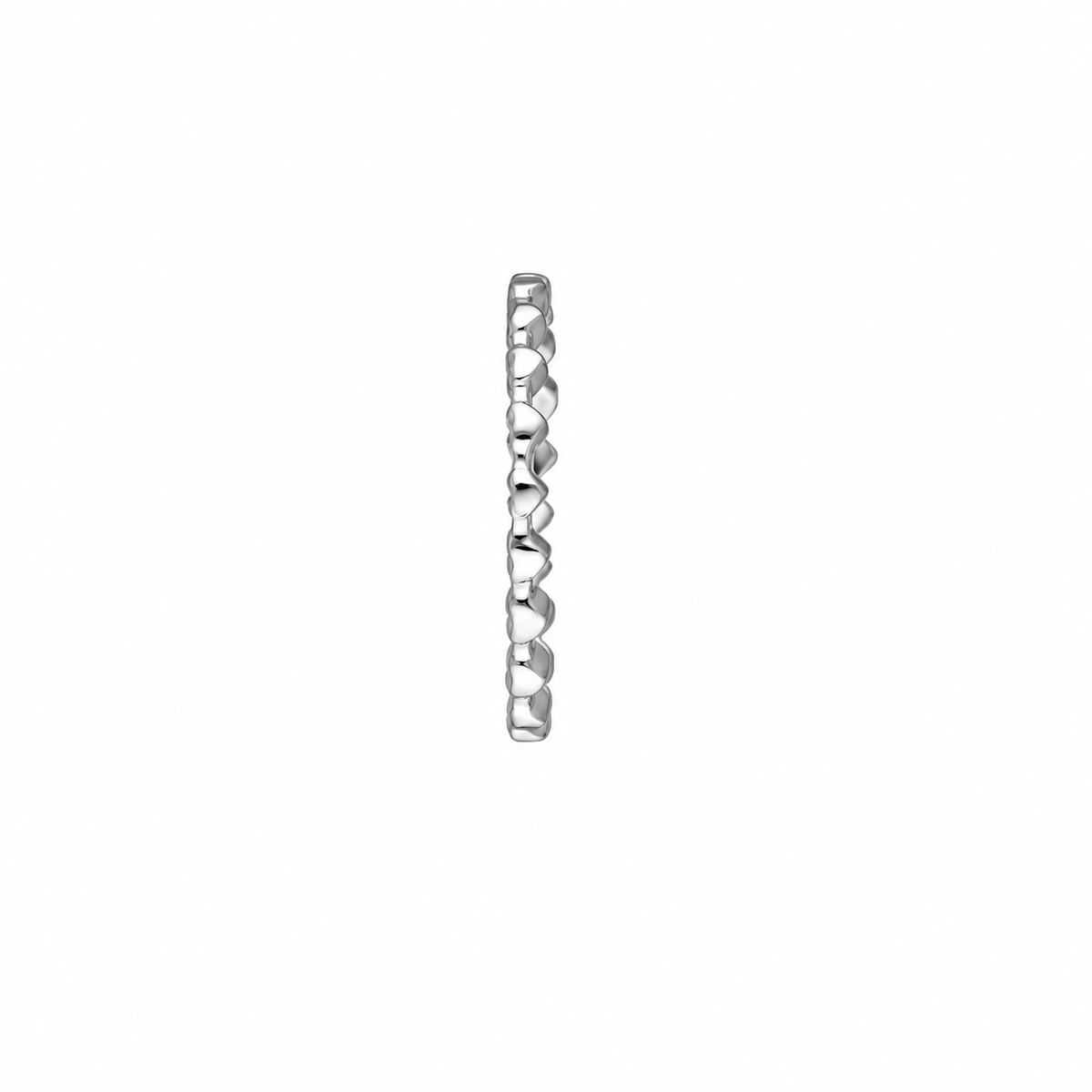Sterling Silver 925 Delicate Heart Stackable Ring - FKJRNSLM12316