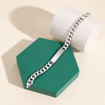 Sterling Silver 925 Curb Link Bracelet - FKJBRLSLM12327