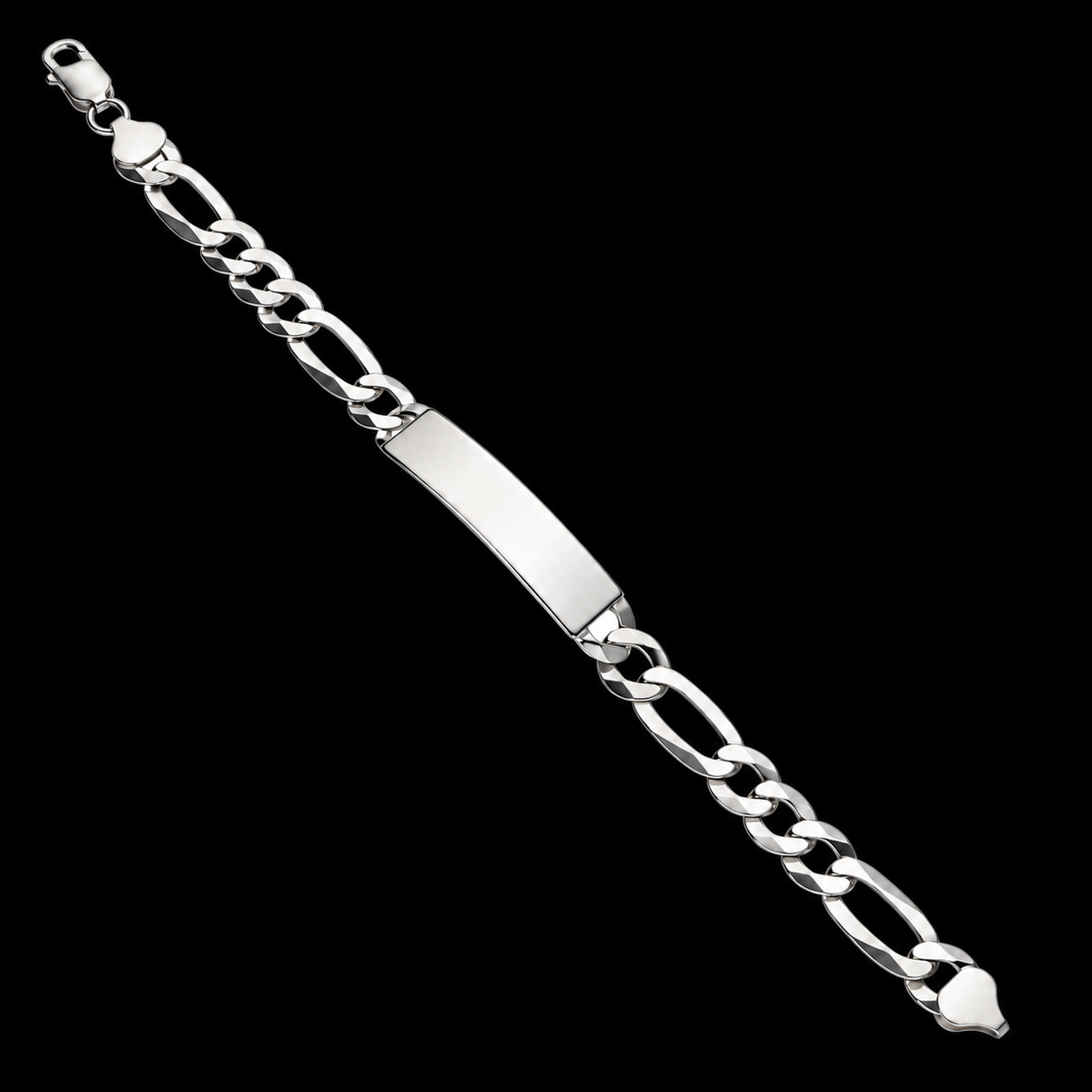 Sterling Silver 925 Engravable ID Link Bracelet - FKJBRLSLM12328