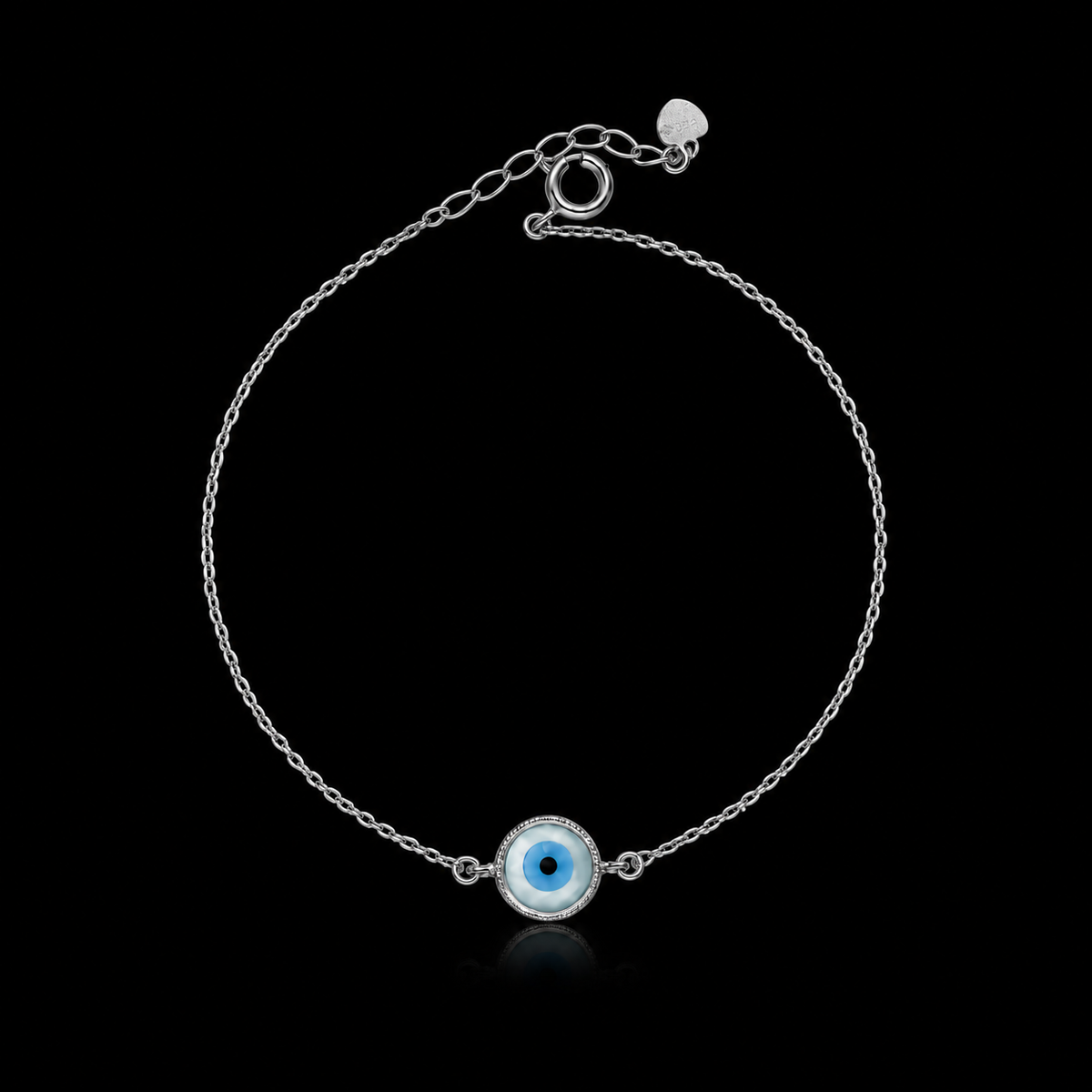 Sterling Silver 925 Protective Evil Eye Bracelet - FKJBRLSLM12334
