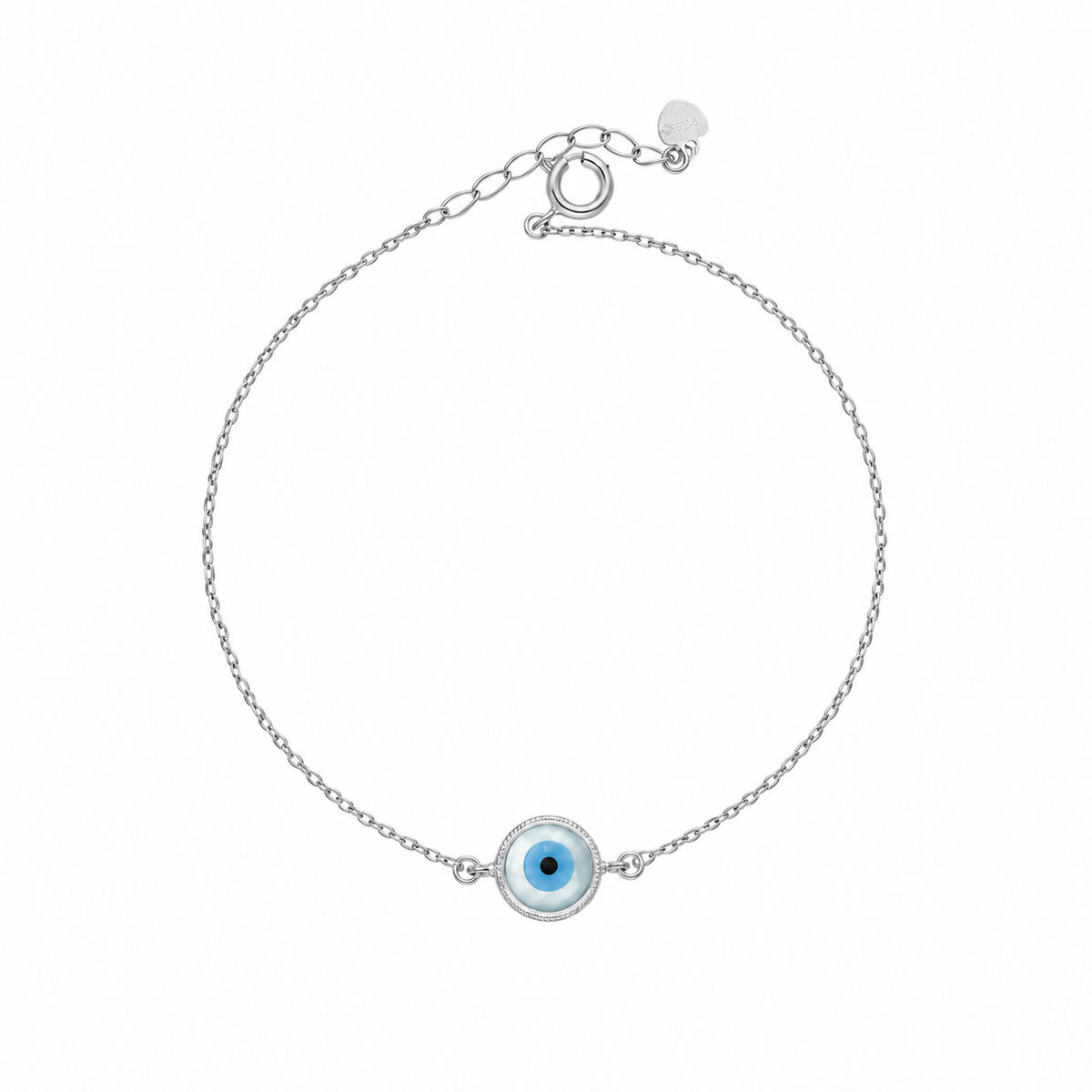 Sterling Silver 925 Protective Evil Eye Bracelet - FKJBRLSLM12334