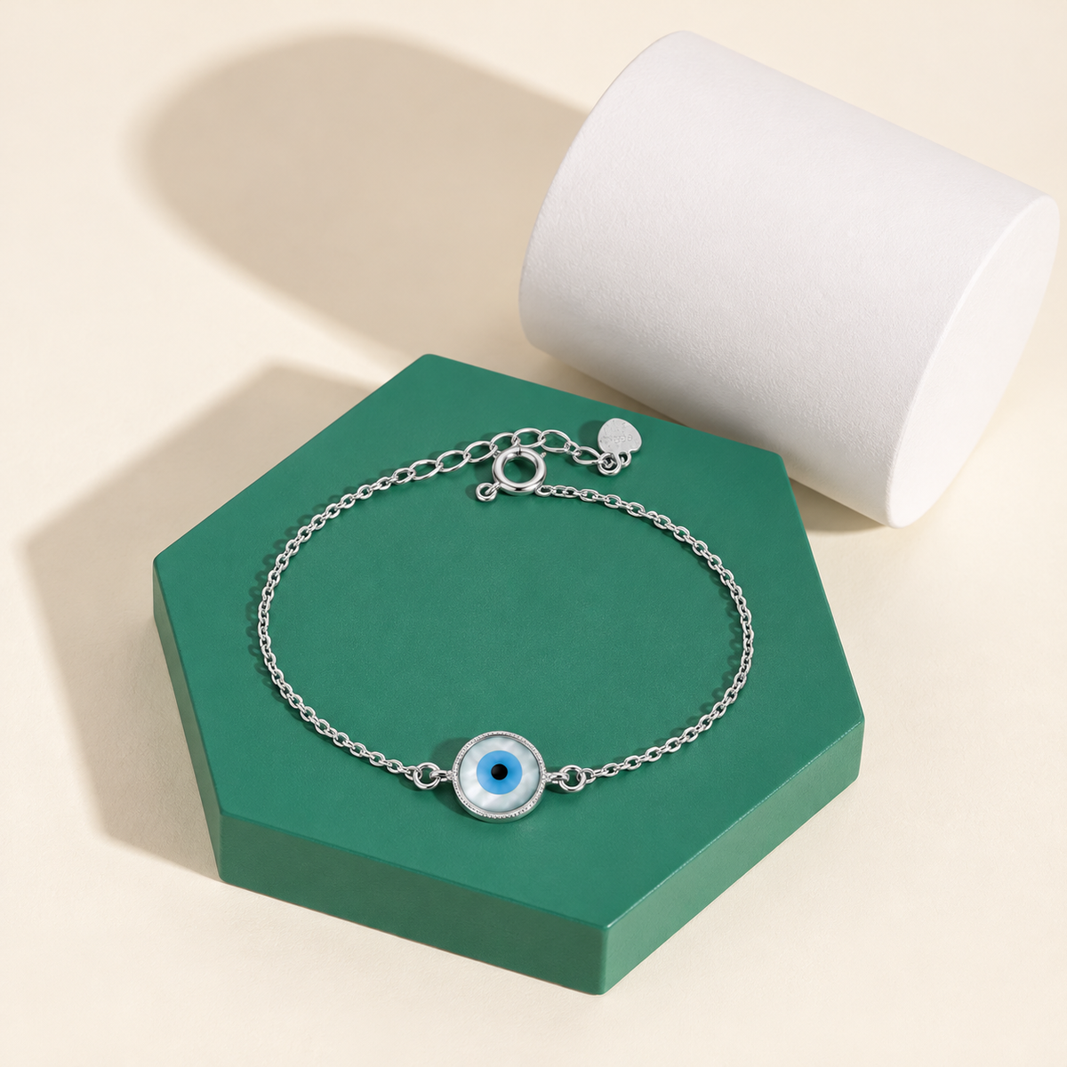 Sterling Silver 925 Protective Evil Eye Bracelet - FKJBRLSLM12334